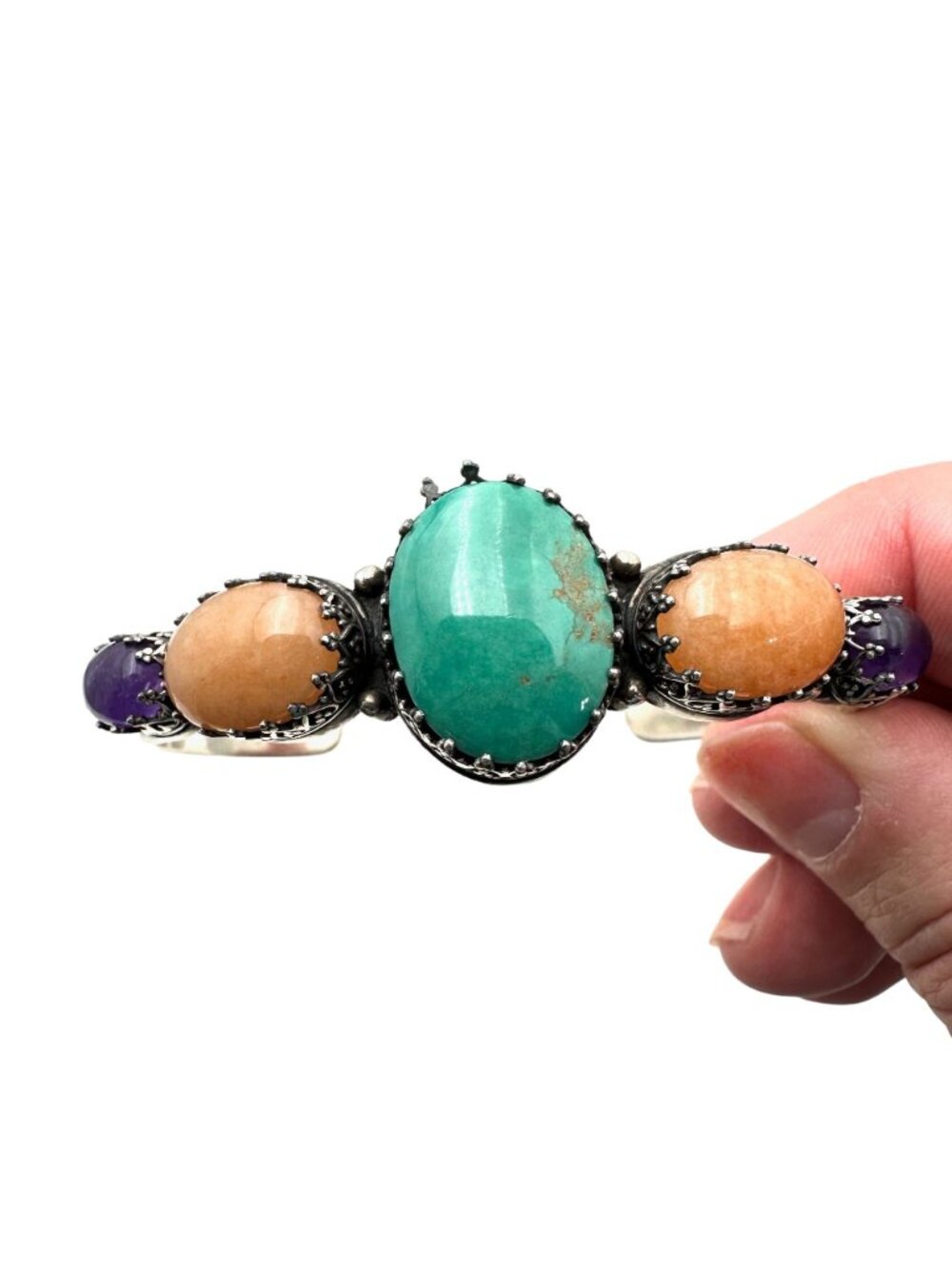 Carolyn Pollack Relios Womens Bracelet Sterling Silver Multi Gemstone Cuff - Picture 6 of 7
